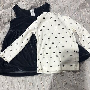 Carter’s Black and White Kids Long Sleeve Top and Dress
